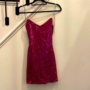 XXS pink sequin party dress